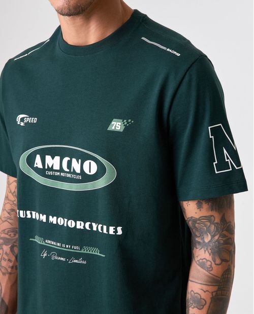 Camiseta estampada manga corta para hombre