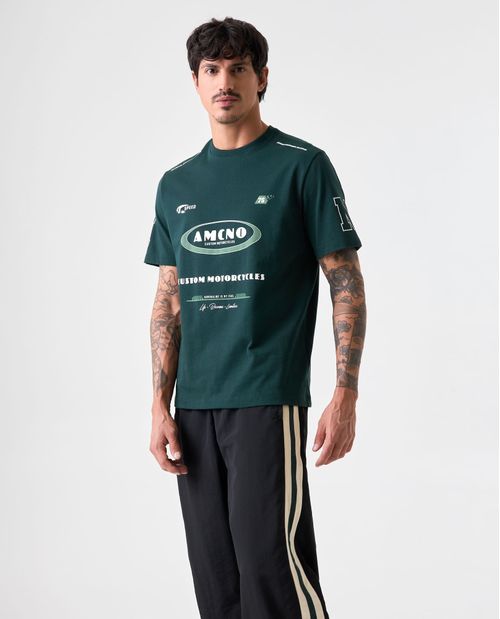 Camiseta estampada manga corta para hombre