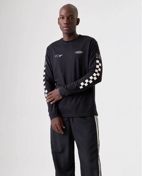 Camiseta manga larga estampada para hombre