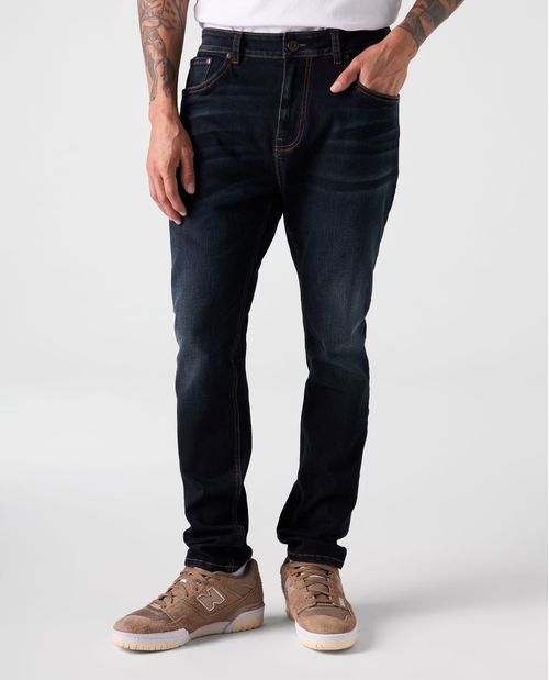 Jean Tapered básico oscuro para hombre