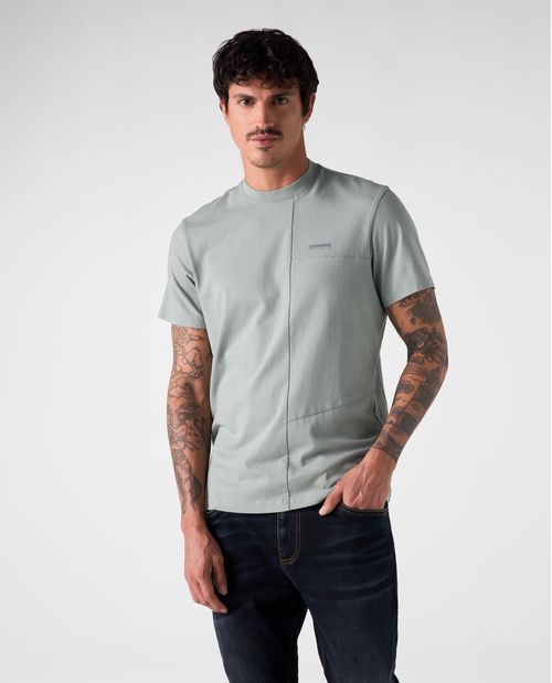 Camiseta manga corta con cortes delanteros para hombre