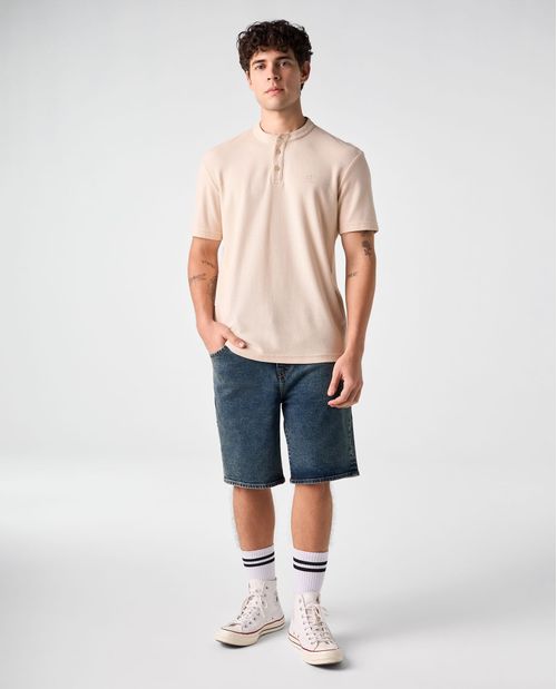 Polo cuello neru de tela con textura para hombre