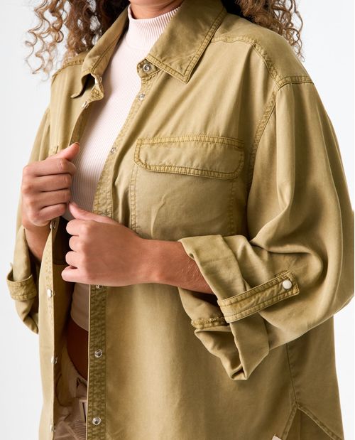 Camisa oversize manga corta para mujer