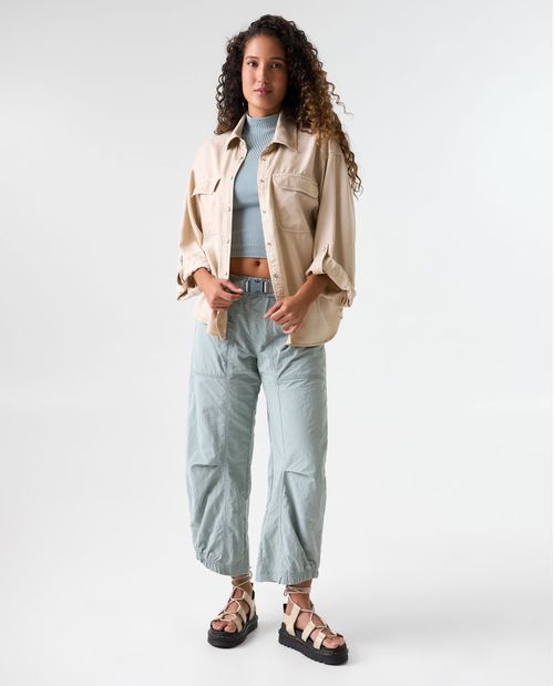 Camisa oversize manga corta para mujer