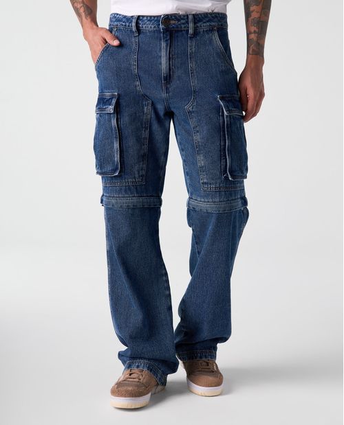Jean Relaxed tipo cargo para hombre