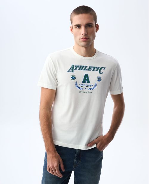 Camiseta con estampado frontal para hombre