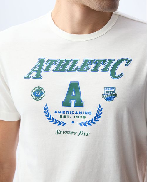 Camiseta con estampado frontal para hombre