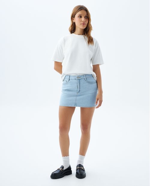 Falda clara cinco bolsillos para mujer