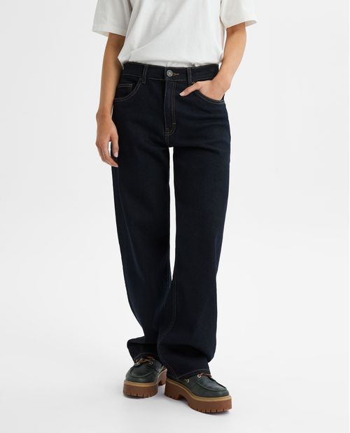 Jeans Baggy Oscuro Femenino