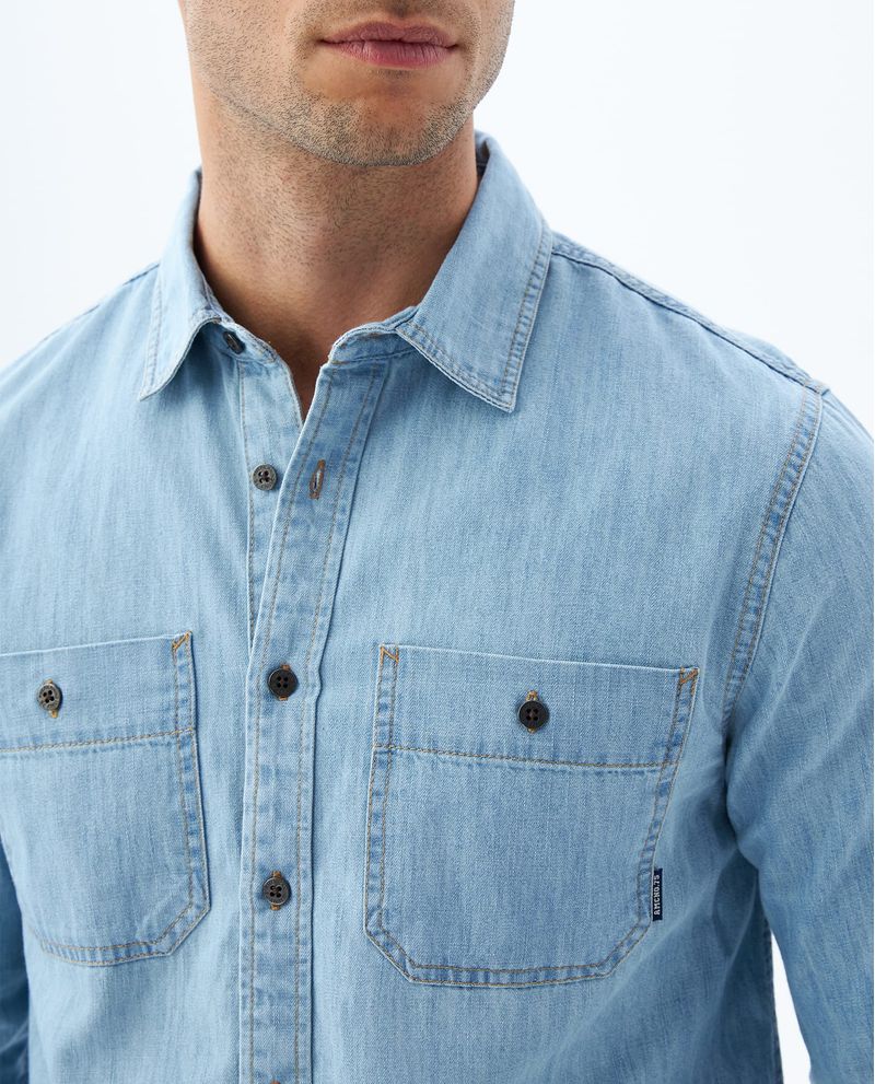 Camisa Azul Camisas En Jean Para Hombre Jeans Buzos Con Camisa