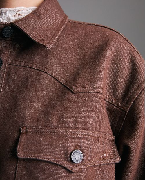 Chaqueta regular en algodón botones visibles