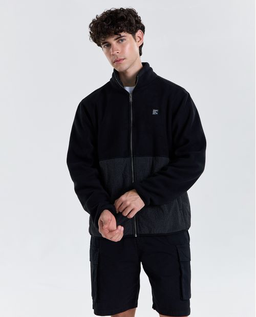 Chaqueta regular poliéster diseño cuadros