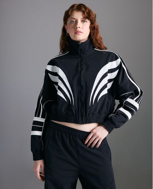 Chaqueta regular nylon gráficos blancos