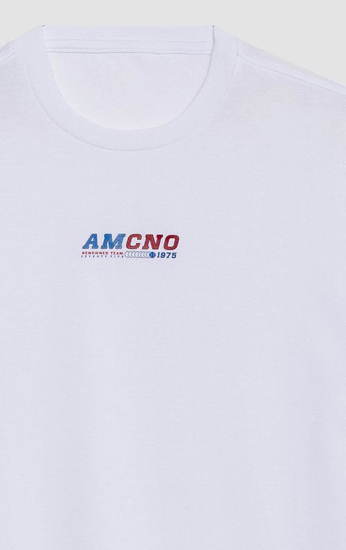 Camiseta slim algodón estampado localizado