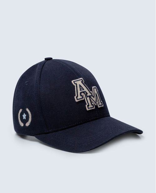 Gorra ajustable en algodón con letras AM y estrella bordada