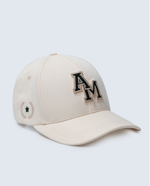 Gorra ajustable en algodón con letras AM y estrella bordada