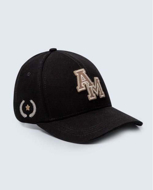 Gorra ajustable en algodón con letras AM y estrella bordada