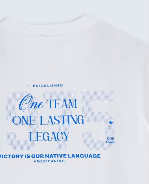 Camiseta slim algodón estampado localizado