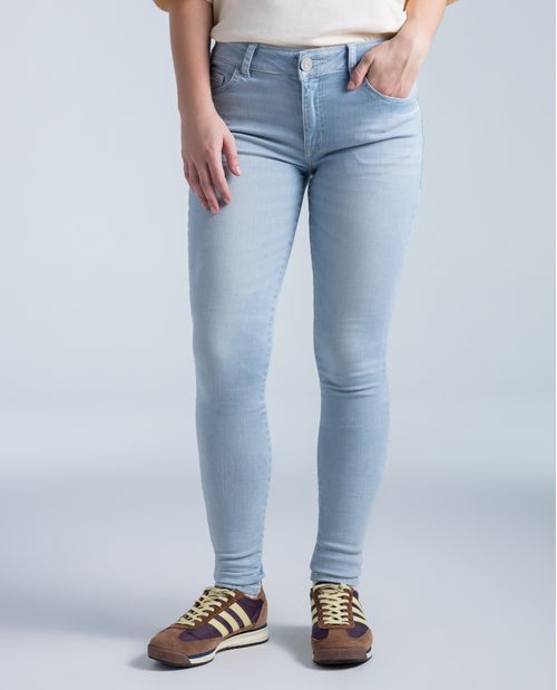 Jeans skinny en algodón tiro bajo