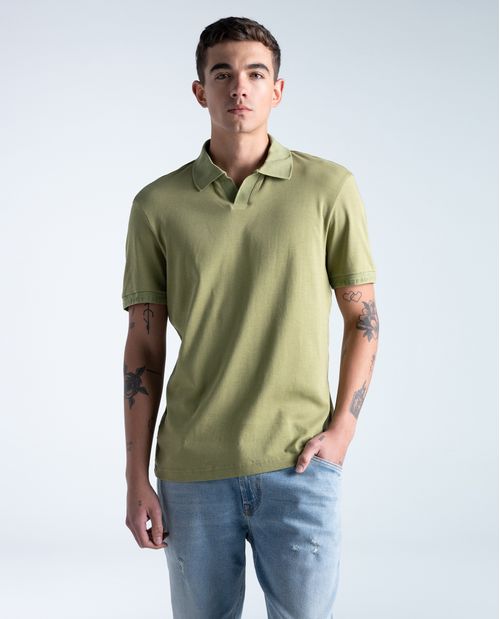 Camiseta polo en algodón caída recta