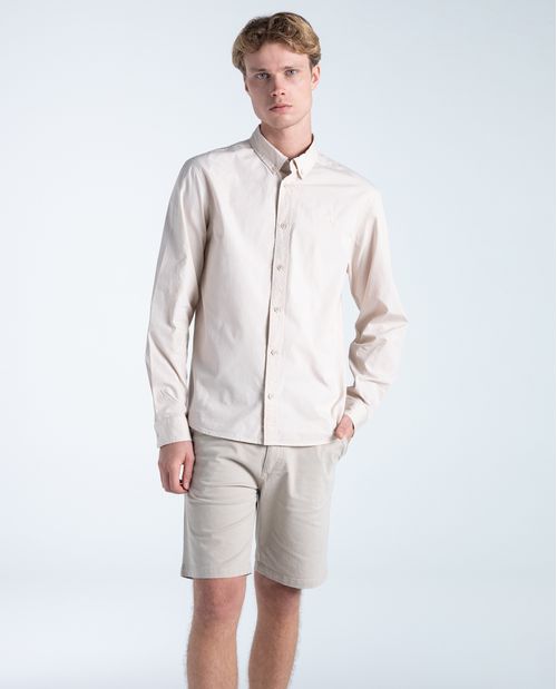 Camisa regular en algodón bordado