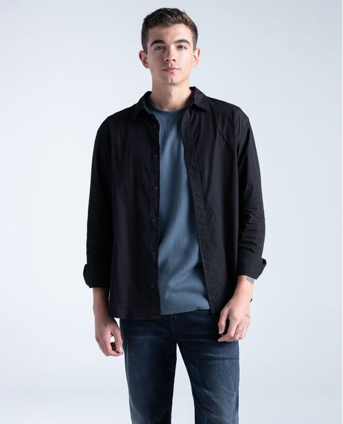 Camisa regular en algodón bordado