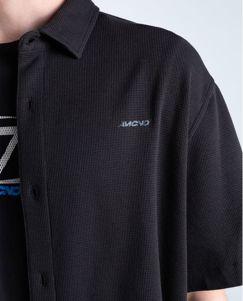 Camisa oversize en algodón con logo bordado