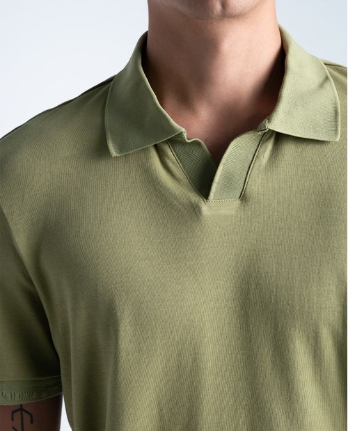 Camiseta polo en algodón caída recta