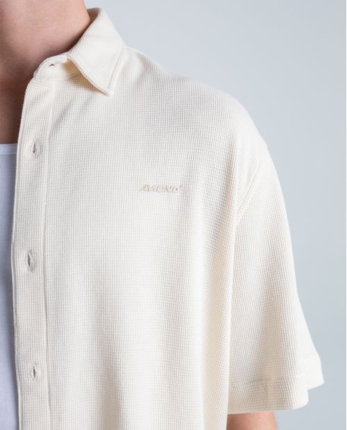 Camisa oversize en algodón con logo bordado