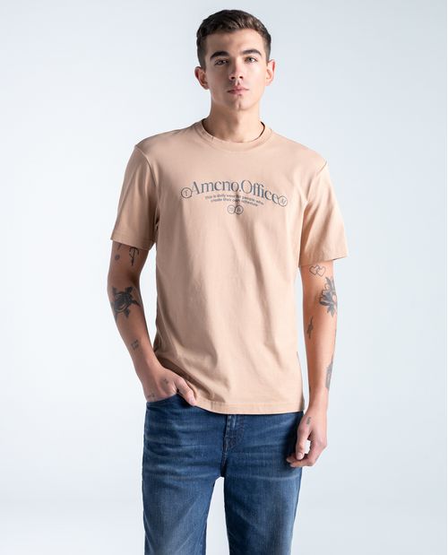 Camiseta slim algodón estampado pequeño