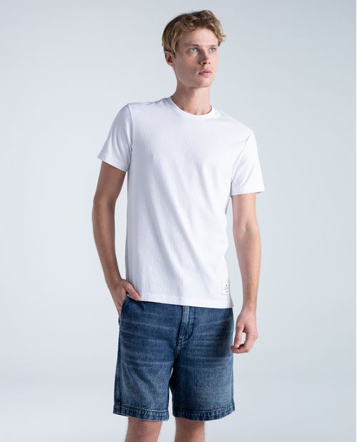 Camiseta slim algodón azul oscuro