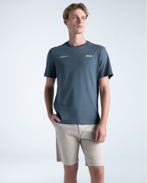 Camiseta slim algodón estampado pequeño