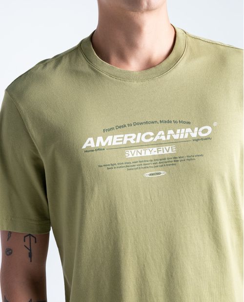 Camiseta slim algodón estampado pequeño