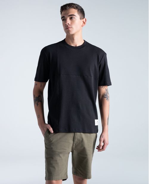 Camiseta regular en algodón corte recto