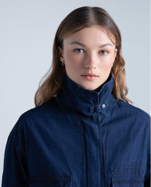 Chaqueta regular en algodón con bolsillos cargo