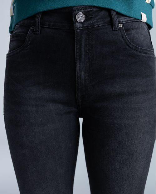 Jeans skinny en algodón tiro alto