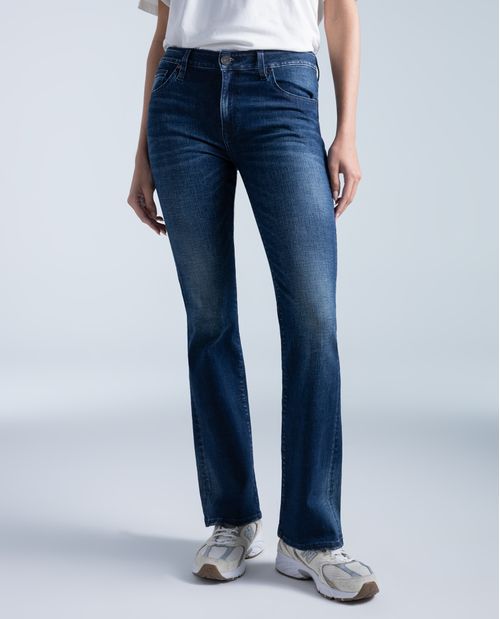 Jeans regular en algodón tiro medio