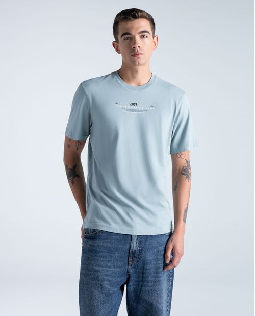 Camiseta slim algodón estampado central