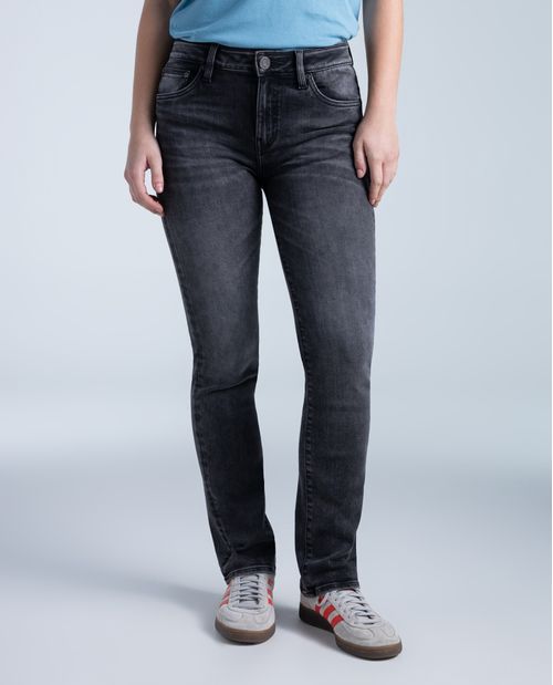 Jeans Slim Algodon Tiro Medio