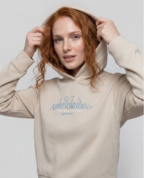 Hoodie Beige  Retro Vibe