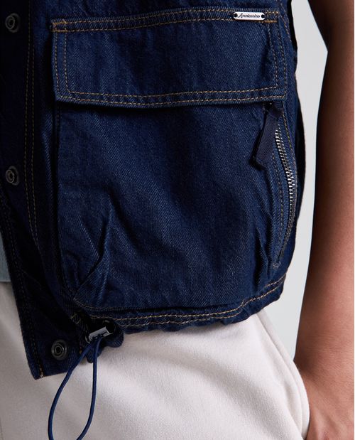 Chaqueta ajuste regular algodón cuello alto para mujer