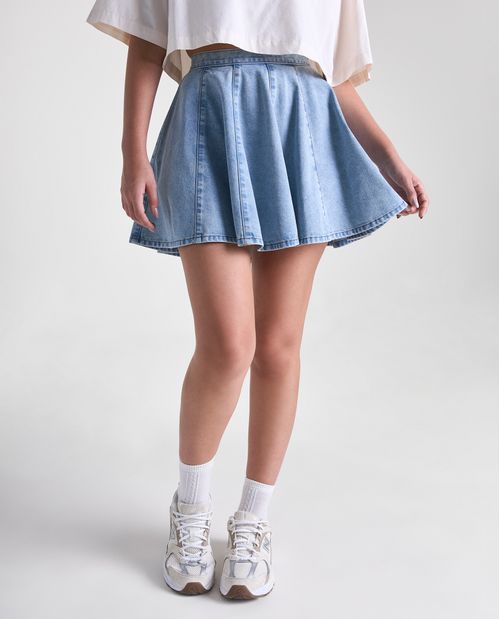 Falda skater en algodón tiro medio