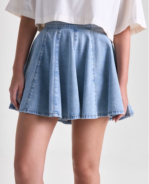 Falda skater en algodón tiro medio