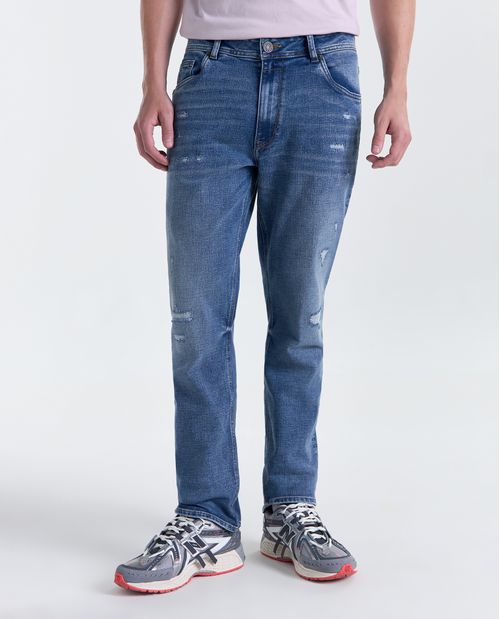 Jean Slim Recocidos Bajo para hombre
