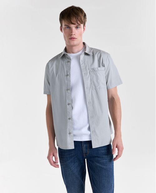 Camisa manga corta cuello camisero para hombre