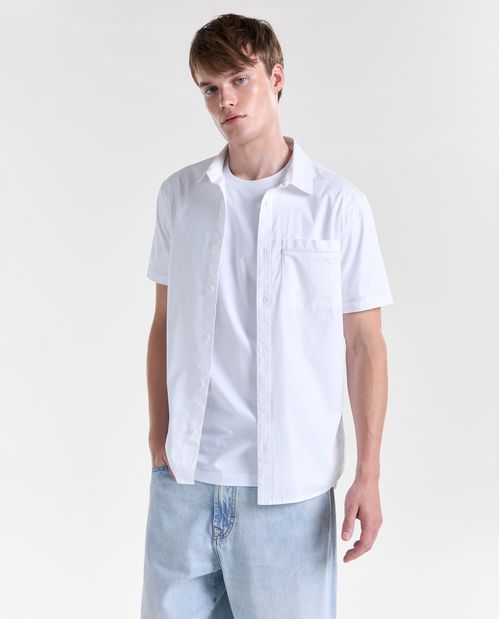 Camisa manga corta cuello camisero para hombre