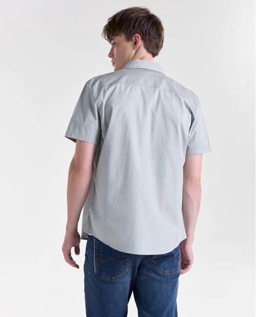 Camisa manga corta cuello camisero para hombre