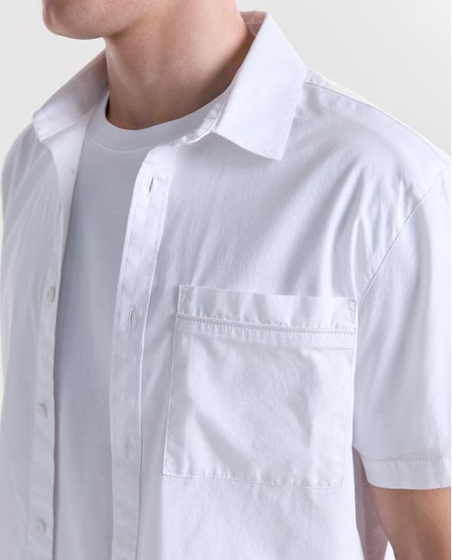 Camisa manga corta cuello camisero para hombre