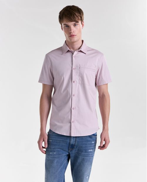 Camisa manga corta cuello camisero para hombre