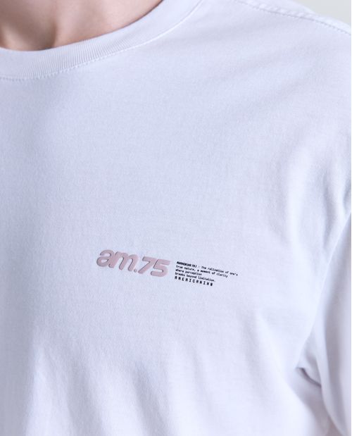 Camiseta estampado localizado manga corta cuello redondo para hombre